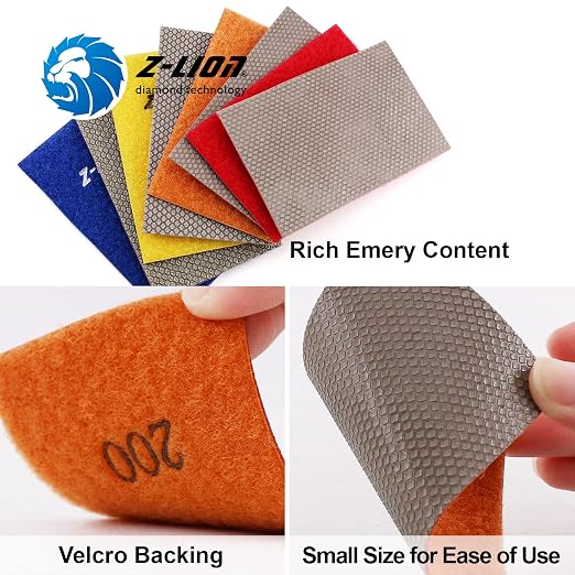 Z-Lion Diamond Abrasive Paper Sheets 200 Grit Diamond Sandpaper Nylon Back - Image 6