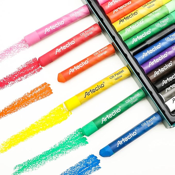 Artecho Oil Pastels Set of 48 Colors, Soft Oil Pastels - Image 5