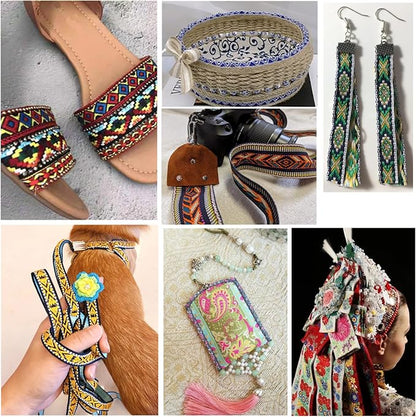 PH PandaHall 7 Yards Jacquard Ribbon Trim 2 Inch Boho Embroidered Woven Lace - Image 6