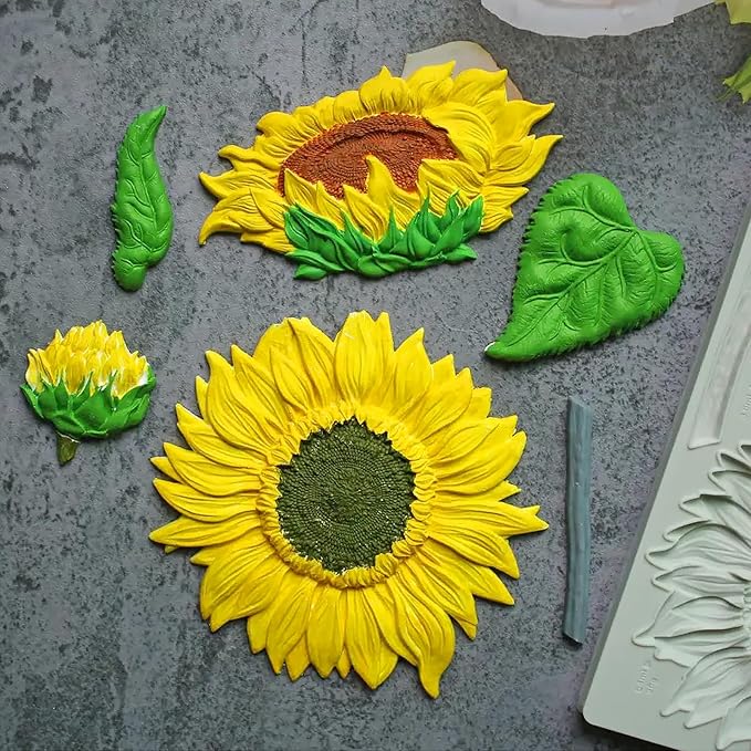 Oversized Sunflower Silicone Mold Leaves Cake Decoration Fondant Mold - Image 2
