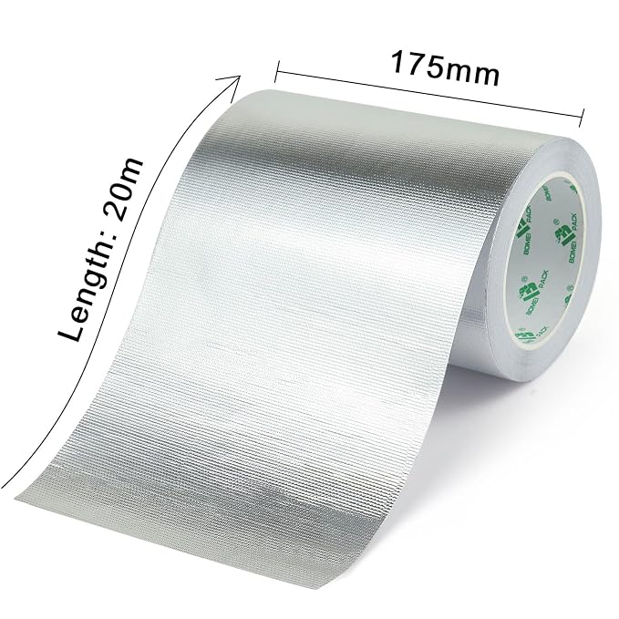 BOMEI PACK Adhesive Aluminum Foil Heat Shield Tape Barrier, Fiberglass Thermal - Image 2