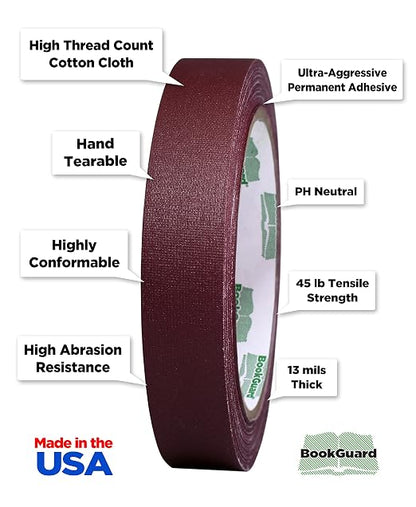 BookGuard 0.75 inch Premium Bookbinding Repair Cloth Tape, 15 Yard Roll - Image 2
