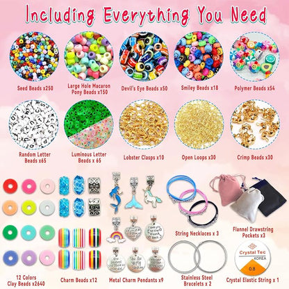 leitait Girls Toys Bracelet Making Kit -3400pcs Charm Jewelry Making Kit - Image 4