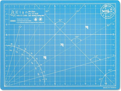 Elan Cutting Mat A4 Blue, Self Healing Cutting Mat 9x12 Inch, 5-Ply Craft Board by Elan
