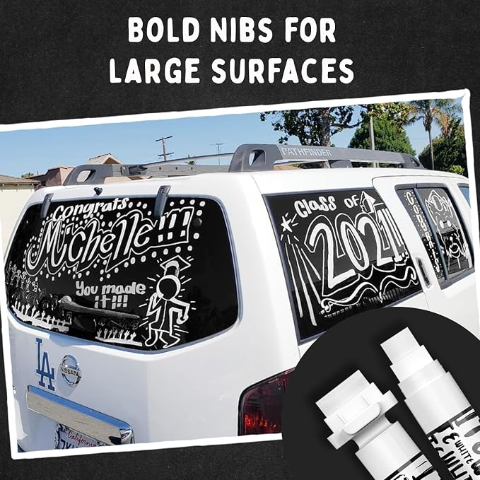 Chalkola 6 White Chalk Markers for Blackboard, Chalkboard Signs, Car Window - Image 5