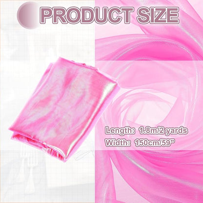 MECCANIXITY Iridescent Sheer Organza Fabric, 2 Yards x 59 Inches Solid Laser - Image 2