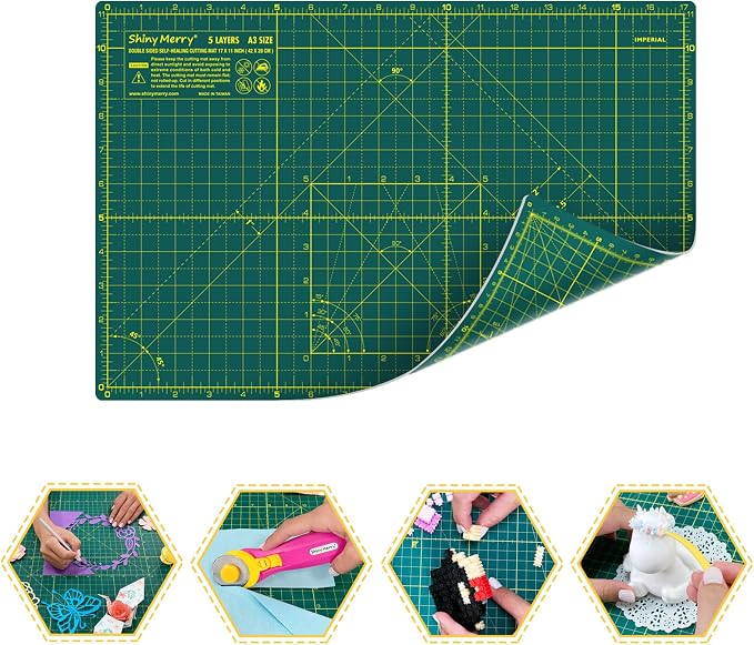 Self Healing Cutting Mat A3 12"x18" – Double Sided 5-Ply Craft Mat by ShinyMerry