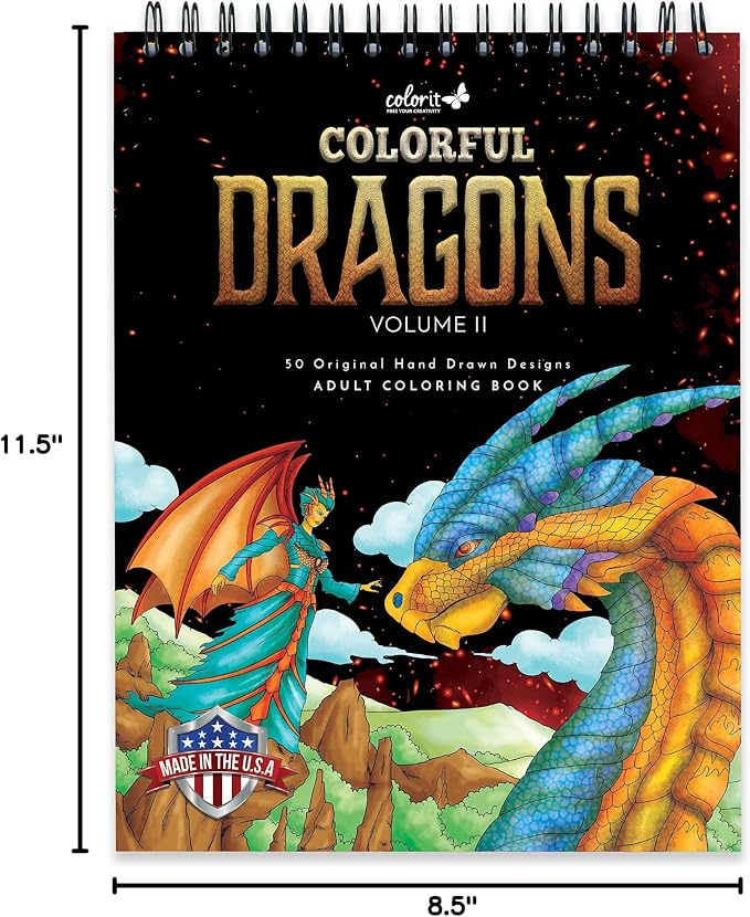 ColorIt Colorful Dragons Adult Coloring Book - Image 8