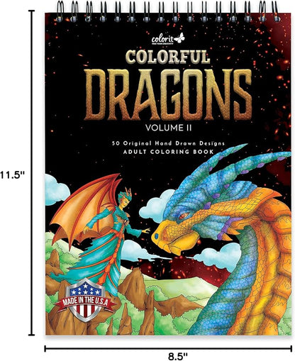 ColorIt Colorful Dragons Adult Coloring Book - Image 8