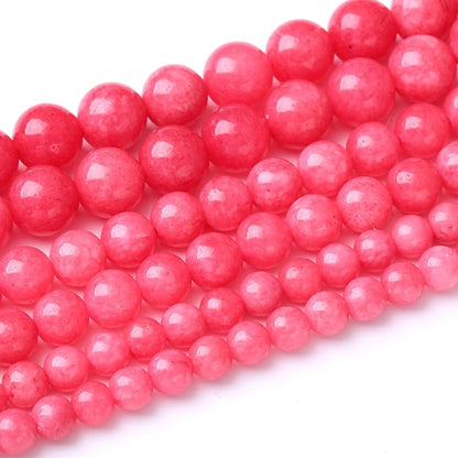 90PCS 4MM Red Rhodonite Jade Natural Gemstone Round Stone Beads by JIANJING