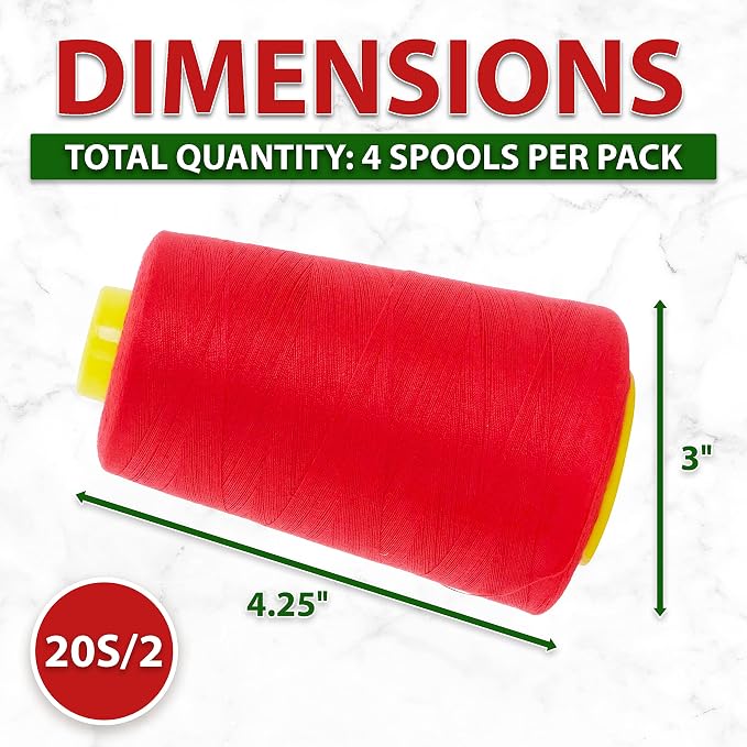 Mandala Crafts 4 Pack of Serger Threads Cones Spools - Image 4