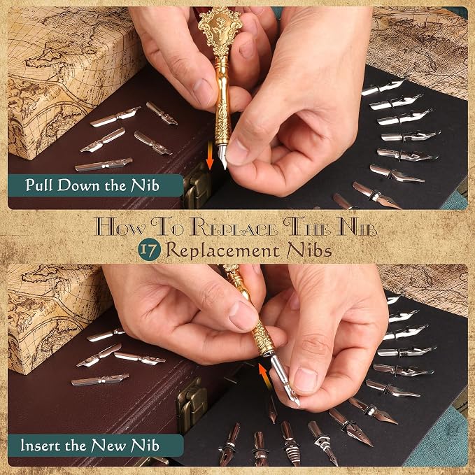 Feather Quill Pen and Ink Set 27Pcs Calligraphy Pens Fountain Pen Calligraphy - Image 3