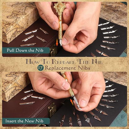 Feather Quill Pen and Ink Set 27Pcs Calligraphy Pens Fountain Pen Calligraphy - Image 3