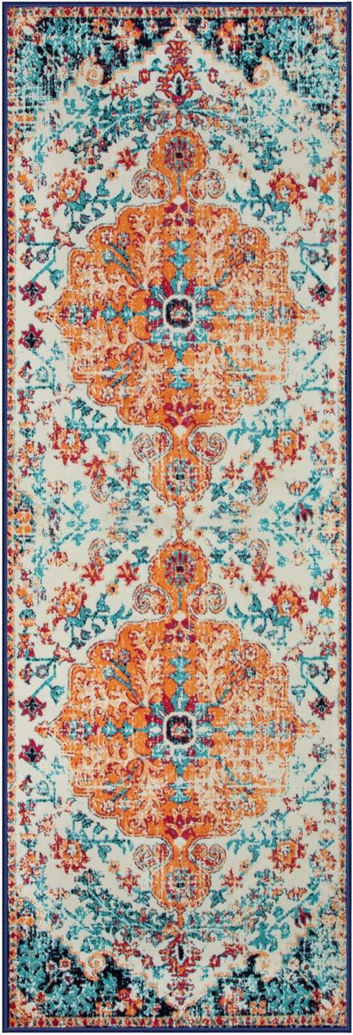 Lahome Bohemian Floral Medallion Runner Rug - Image 8