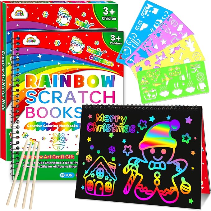ZMLM Scratch Paper Art Craft: 2 Pack Rainbow Scratch Set by ZMLM