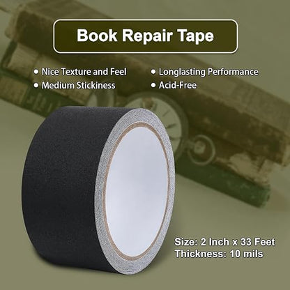 Cloth Bookbinding Repair Tape Matte Book Repair Tape 2 Inch by 33 Feet Self - Image 2