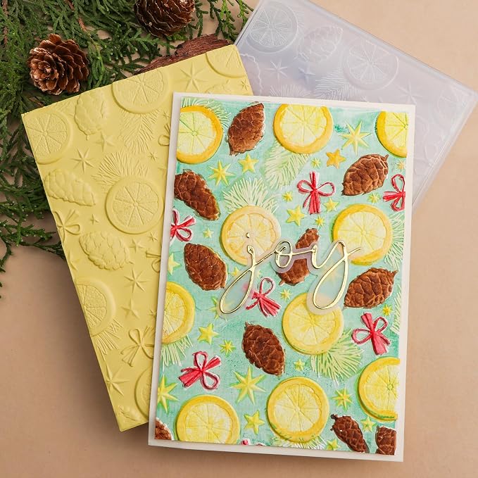 BAOFALI 3D Christmas Theme Plastic Embossing Folders Lemon Pine Nut - Image 5