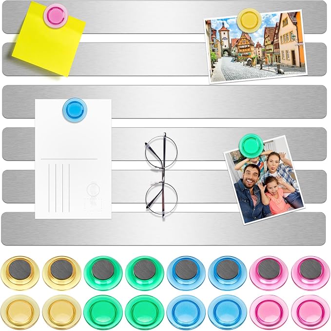 Wukong 8 Pack | 30x3cm Magnetic Stainless Silver Boards Strips, Adhesive by Wukong