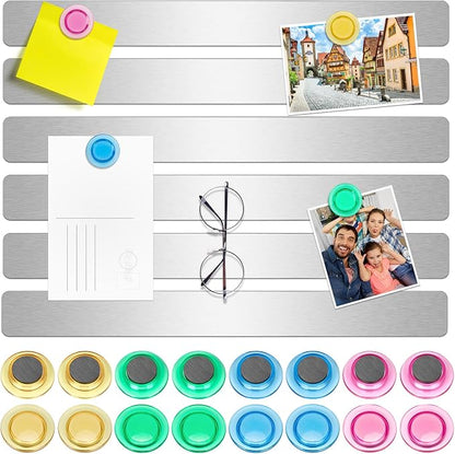 Wukong 8 Pack | 30x3cm Magnetic Stainless Silver Boards Strips, Adhesive by Wukong
