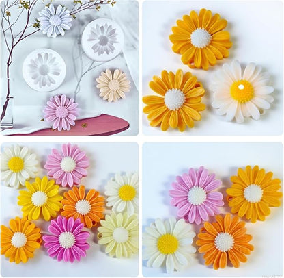 4 Pcs Daisy Flower Candle Molds, Silicone Molds - Image 6