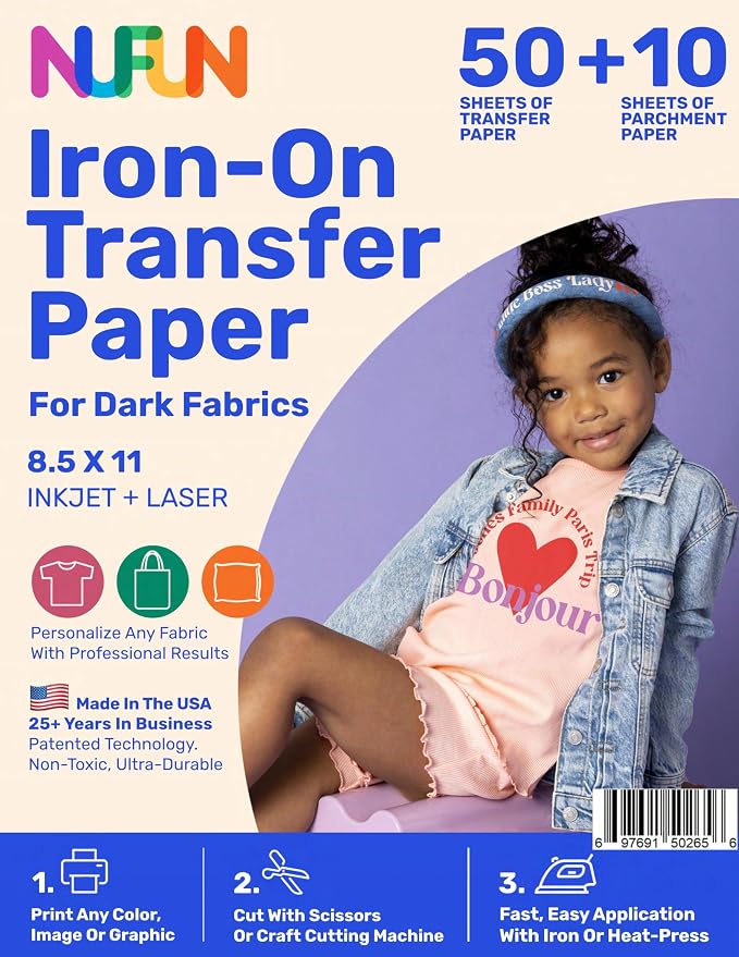NuFun Activities Printable Iron-on Heat Transfer Paper by NufunActivitesDesignPrintIronEnjoy