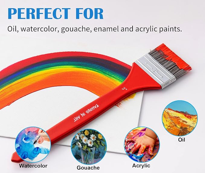 Falling in Art Flat Paddle Paint Brush Set - Image 3
