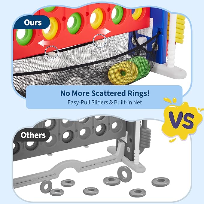 Giant 4 in a Row Game, Adjustable Height Board Jumbo 4-in-a-Row Game - Image 3