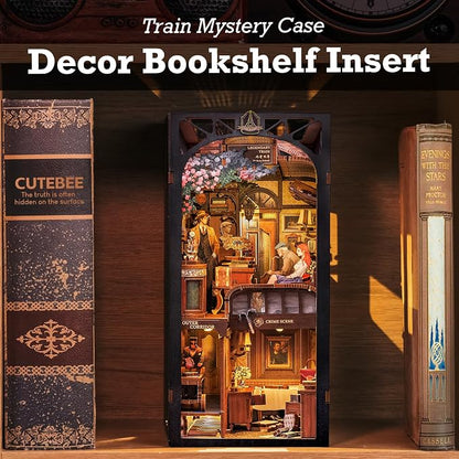 CUTEBEE Book Nook Kit, DIY Booknook Miniature House Tiny House 3D Wooden Puzzle - Image 3