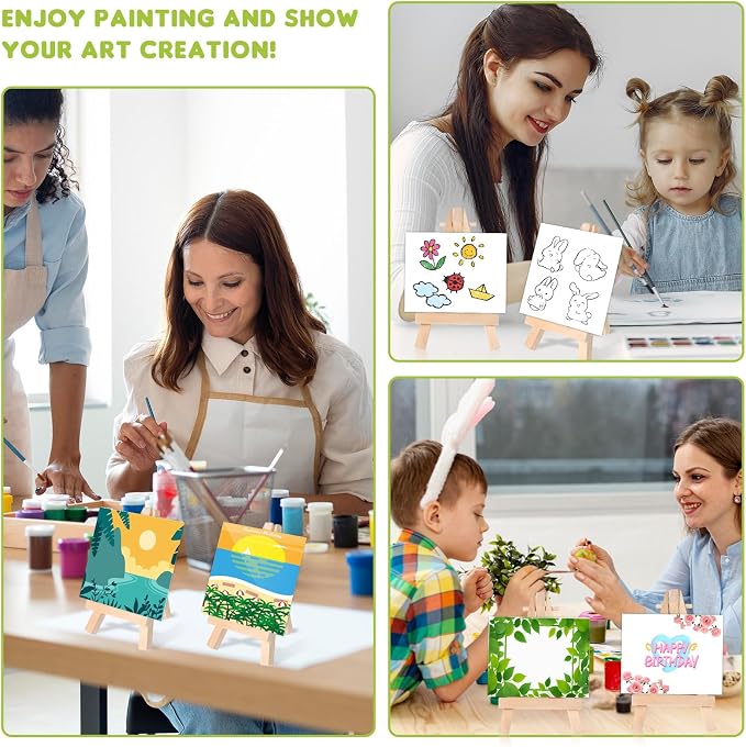 100 Pcs Mini Wood Display Easel Stands 5 Inch Small Wooden Canvas Easels - Image 6