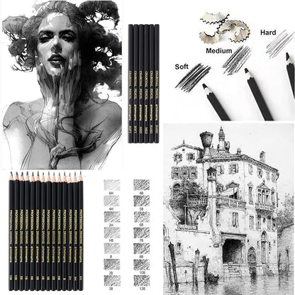 Heshengping, Sketching and Drawing Pencils Set-26 pack, Art Supplies Drawing Kit - Image 5
