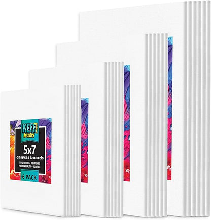 KEFF 24-Pack Canvas for Painting, 6 of 5x7, 11x14 Painting Canvas Boards by KeffCreations