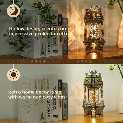 LED 3D Wood Puzzle Poker World Projector Lamp – DIY Craft Kit - Image 6