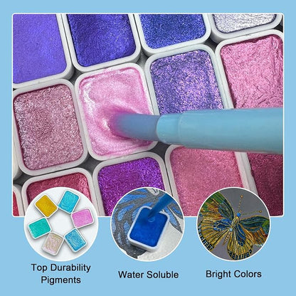 Mini Shifting Watercolor Paint Set, 30 Color Glitter Watercolor Painting Kit - Image 4