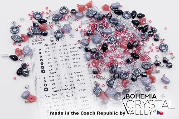 2.1oz Mix of Unique Czech Bohemia Glass Pressed Beads, Matte and Glossy - Image 2