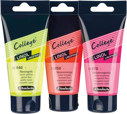 Schmincke - College Linol, artist's lino printing inks, neon orange in 75 ml - Image 3