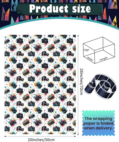 Pineraap 12 Sheets Photographer Wrapping Paper, Photography Gift Wrap Paper - Image 3