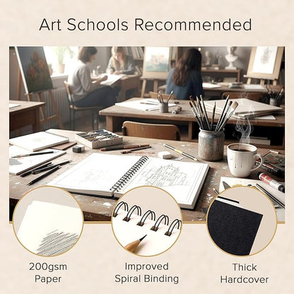 Artist’s Sketchbook Hardcover – 200GSM Very Thick Paper – Large, Spiral Sketch - Image 5