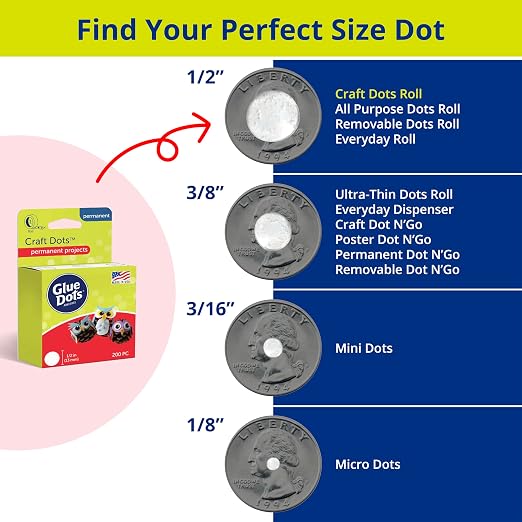 Glue Dots, Craft Dots, Double-Sided, .5 Inch, 600 Dots, DIY Craft Glue Tape - Image 4