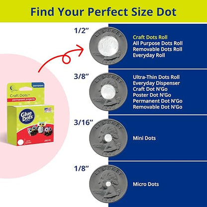 Glue Dots, Craft Dots, Double-Sided, .5 Inch, 600 Dots, DIY Craft Glue Tape - Image 4