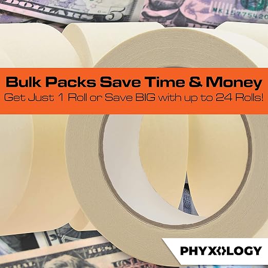 No-Residue 2 Inch, 60 Yard Masking Tape 2 Pk. Easy-Tear, Pro-Grade Removable - Image 6