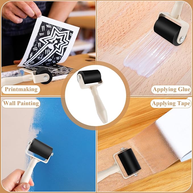 Supkiir 20Pcs Rubber Brayer Roller, 1.4Inch Ink Roller - Image 7