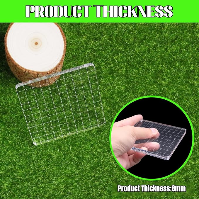 2Pcs Clear Stamp Blocks Set, Square 4 x 4 Inch Acrylic Blocks - Image 3