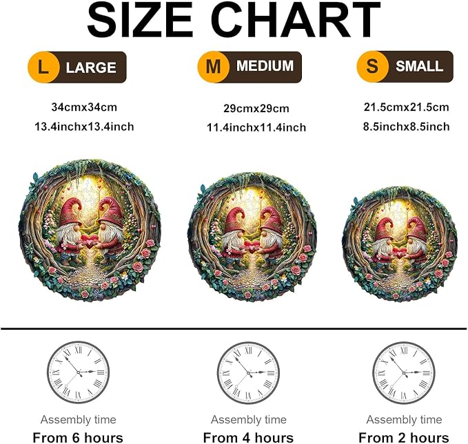 KAAYEE Wooden Puzzles for Adults, 3D Visual Effect Gnome Couple Wooden Jigsaw - Image 8