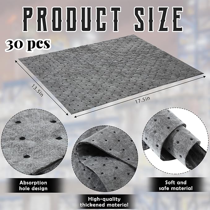 Hoolerry Oil Absorbent Pads Weight Dimpled Pad Garage Accessories Water - Image 2