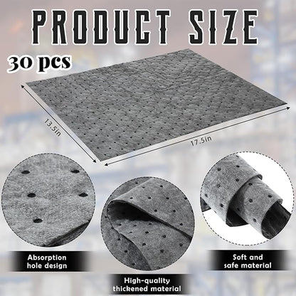 Hoolerry 100 Pcs Oil Absorbent Pads Weight Dimpled Pad Garage Accessories Water - Image 2