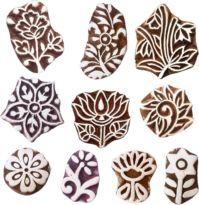 Royal Kraft Floral Wooden Printing Stamps by RoyalKraft