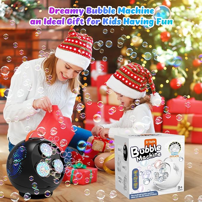 Bubble Machine for Kids Toddlers, 45°/360° Auto Rotatable Spherical Bubble - Image 7