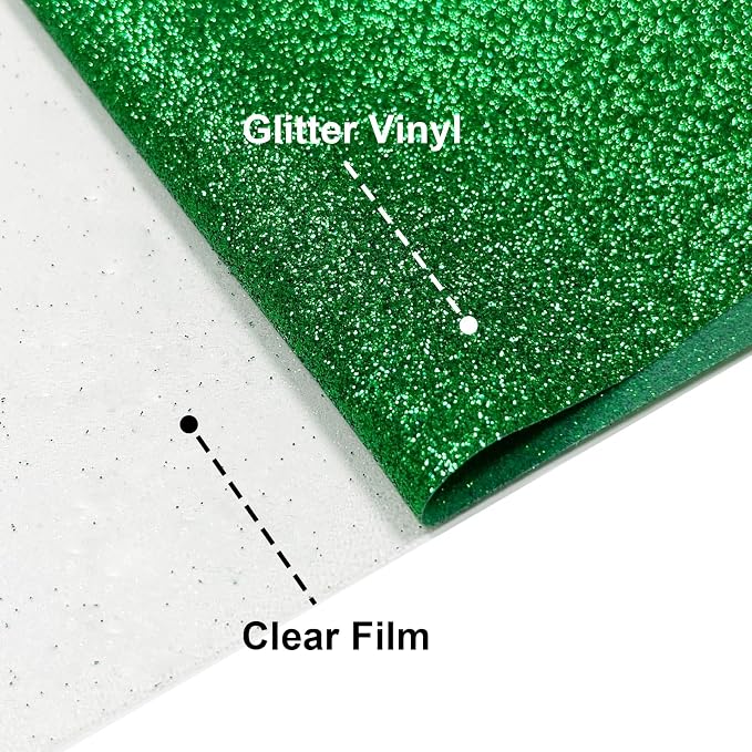 Christmas Green Glitter HTV Heat Transfer Vinyl, - Image 3