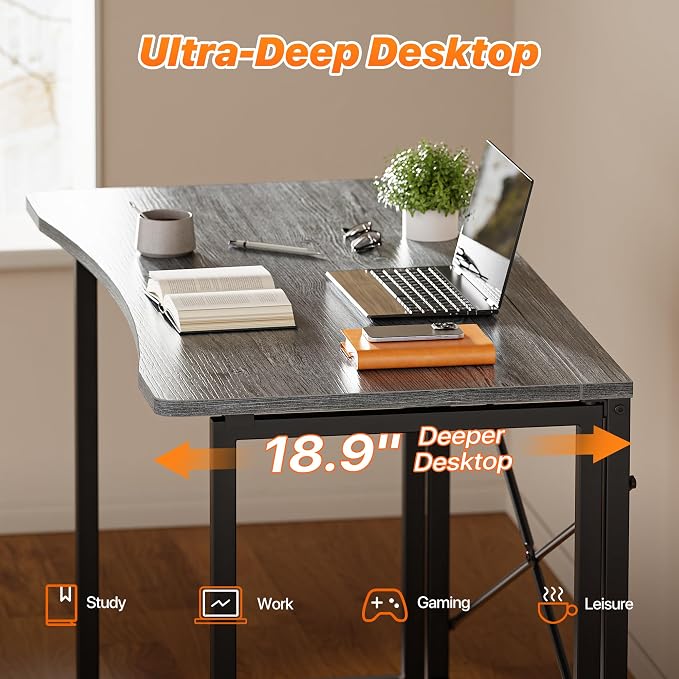 Huuger Folding Desk for Small Spaces, 39.3 Inch Foldable Computer Table - Image 4