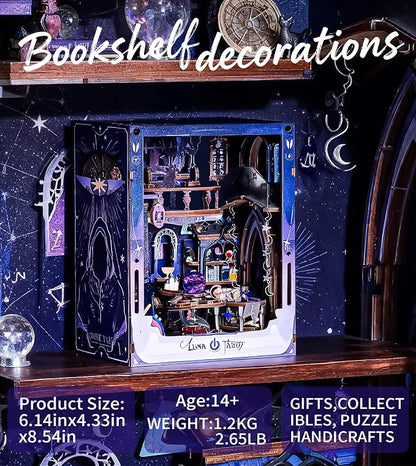 DIY Booknook Kit, 3D Wooden Puzzle Miniature Book Nook Kit Insert Decor - Image 5
